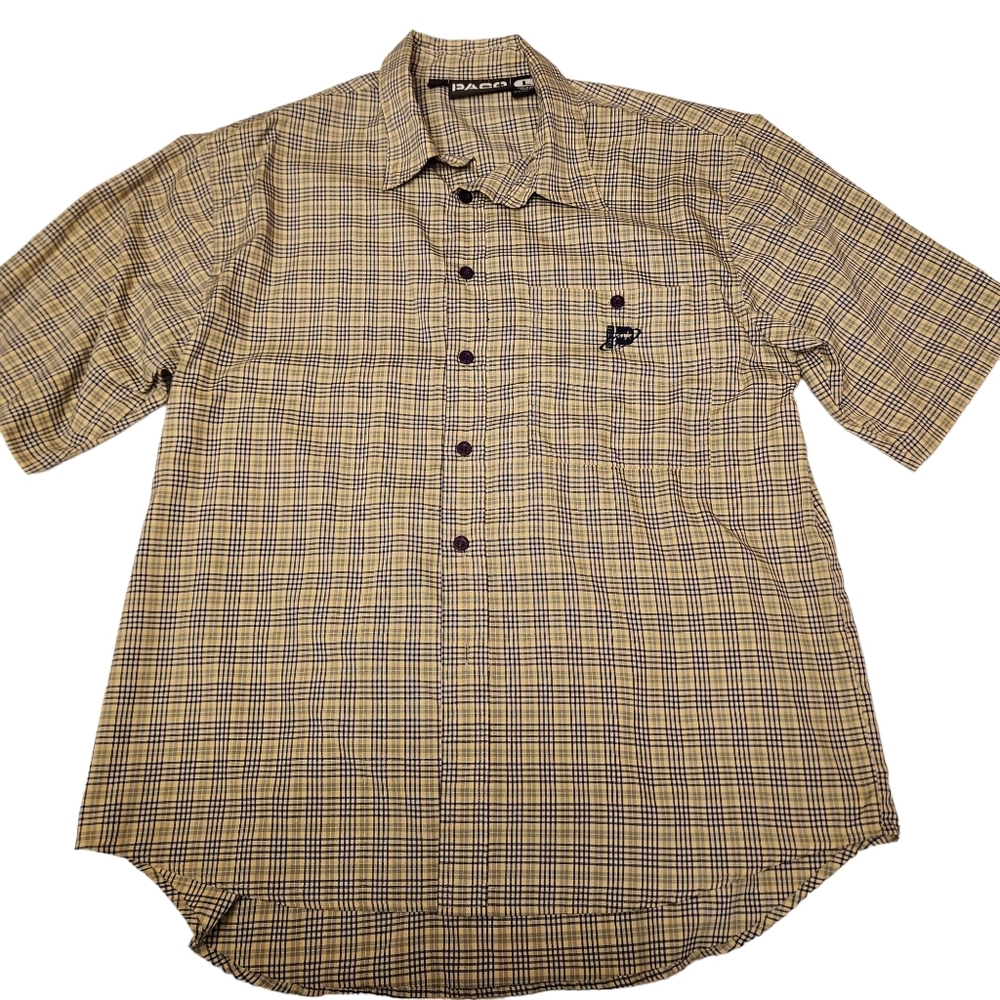 Paco Tartan Men's Casual Button Down Short Sleeve Shirt